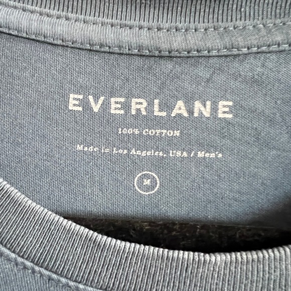 Everlane Mens Size Medium Blue Crew Neck T-Shirt 100% Cotton - Picture 3 of 5